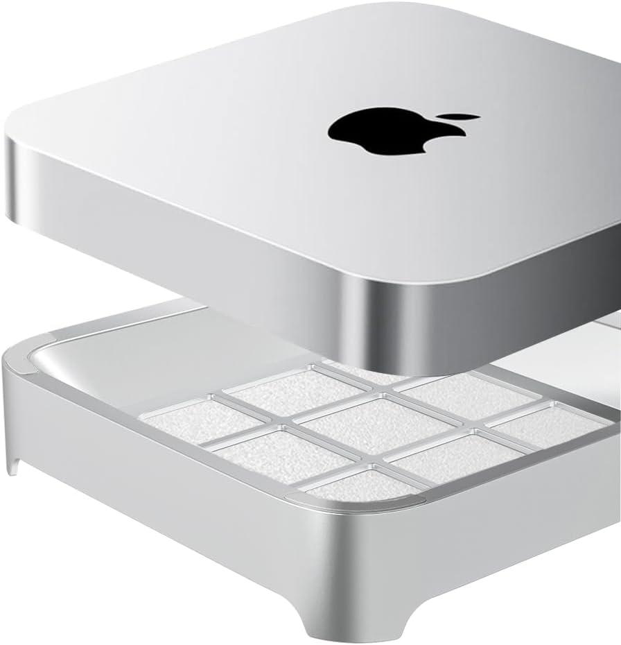 IFCASE Desktop Dust, Air Filter Stand for Mac Mini 2010-2023 M1 M2 Pro, Mac Studio M1 M2 Max/Ultra (Silver)