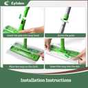 Eyliden Sweeper Mop with 36 Refills - 3 Types of Disposable Dry & Wet Cloths | Lock-Tight Design No Lost Pads, Universal Refills, Multi-Surface Sweeping Starter Kit for Pet Hair, Dust, Floor Cleaning