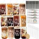 12 Set Employee Appreciation Gifts Thank You Gifts Bulk for Coworker Staff Teacher Nurses, Thank You Glass Cups 16 oz Can Shaped Beer Glass Makeup Bag Ballpoint Pen for Women Men (Best Team)