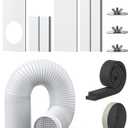 Dreo Adjustable Portable Air Conditioner Window Vent Kit with 5.9 Inch Exhaust Duct, Upgraded Seamless Window Panel Kit for Sliding Windows, Doors