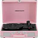 Crosley CR8005E-BH Cruiser Plus Vintage 3-Speed Bluetooth in/Out Suitcase Vinyl Record Player Turntable, Blush
