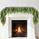 kuaima Christmas Cedar Garland, 6 FT Artificial Realistic Winter Evergreen Greenery Cypress Garland Real Touch for Indoor Outdoor Christmas Decoration, 1 Pcs