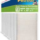 Filtrete 16x30x1 AC Furnace Air Filter, MPR 700, MERV 8, Tough on Pollen, Easy on Airflow, 3-Month Pleated 1-Inch Electrostatic Air Cleaning Filter, 12-Pack (Actual Size 15.81 x 29.81 x 0.81 in)