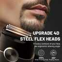 Cordless Electric Shaver for Men: Compact Foil Razors with 4 Floating Blades - 2 Speeds & LED Screen, IPX7 Waterproof Facial Trimmer, USB-C