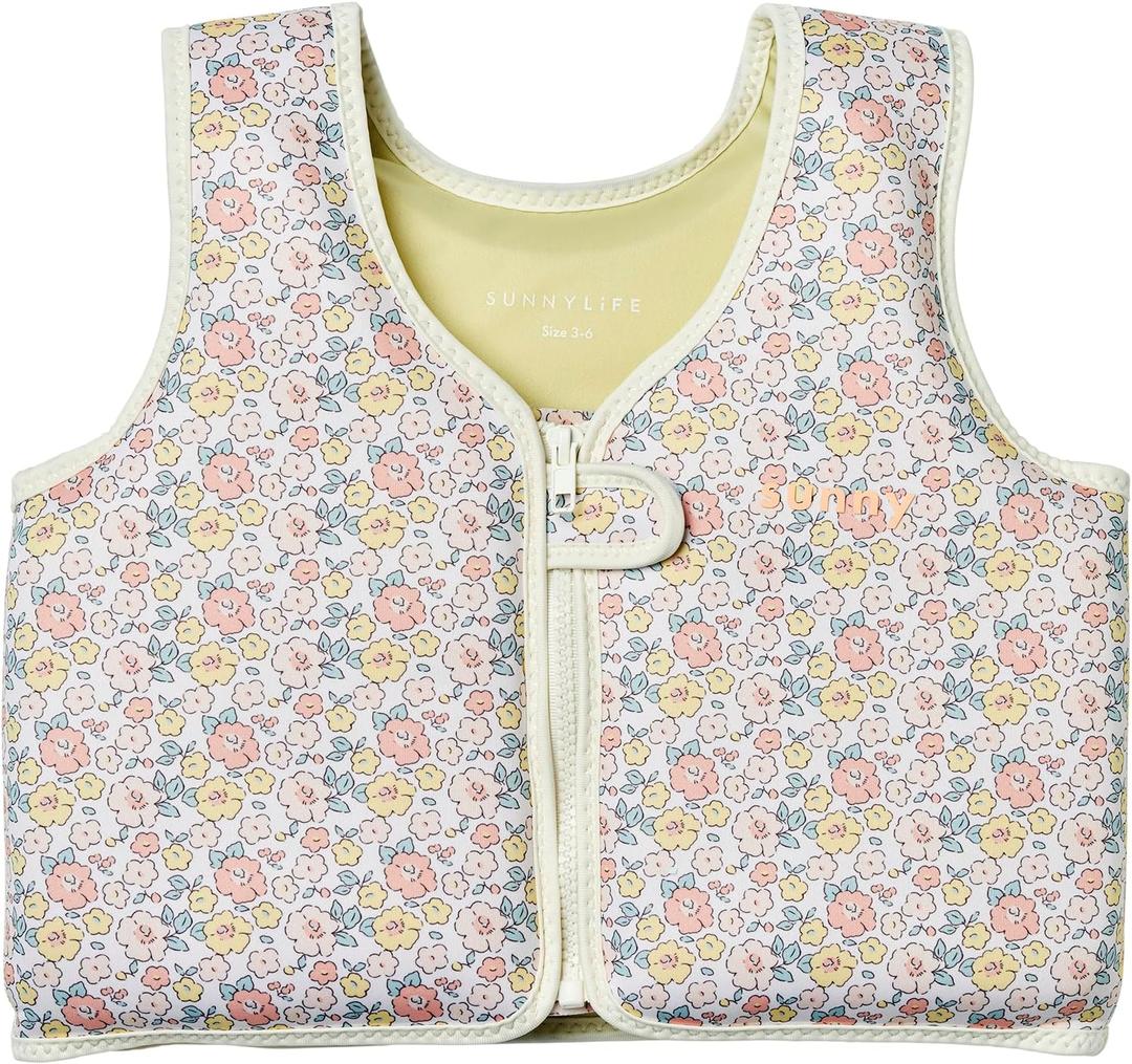 SUNNYLiFE Swim Vest, 3-6, Into The Garden Ditsy Floral, EPE/Natural Rubber/Polyester, 15.75x14.17x1.97 inches, 1.49 lbs, Size 4T