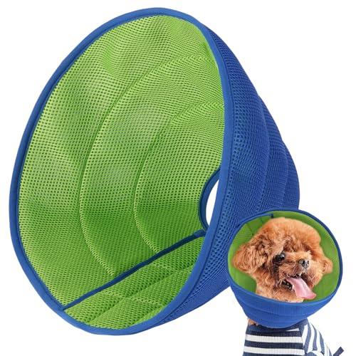 Inspack Soft Dog Cone Collar Alternative, E Collars for Medium Dogs & Cats, Neuter Recovery Cone to Stop Licking, Reinforced Soft Fabric Comfy Ecollars of Shame Alternative, Blue Pro, Medium