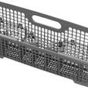 UPGRADED 8531233 WP8531233 Dishwasher Silverware Basket For Whirlpool Kenmore Kitchenaid Dishwasher Silverware Basket Replacement Kitchen Aid Dishwasher Utensil Basket Universal Holder Dishwasher Rack