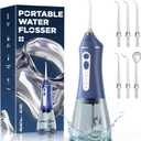 Water Flosser for Teeth Cleaning and Flossing, 5 Modes Rechargeable Cordless Oral Irrigator 320ml Water Tank Teeth Cleaner, IPX7 Waterproof Portable Electric Dentel Flossers for Home and Travel,Blue (Purple)