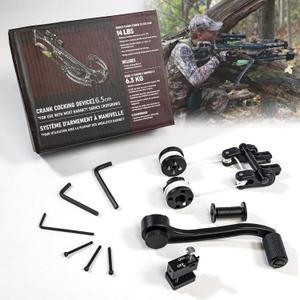 Upgraded Crossbow Crank Cocking Device Compatible With Barnett Series Crossbow，Bar20020 Crank Cocking Device 94% Less Cocking Resistance, Universal Crossbow Crank Cocking Device Black,Easy Winding