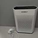 Air Purifier for Large Room, Cleans 2,400 ft² in 30 Mins, 3-Stage True HEPA, 360° Airflow, Large Touch Display Control, Real-Time Air Quality (PM2.5) Display, Ultra-Quiet 20dB Sleep Mode, HAP602 White