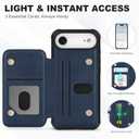 TUCCH Card Wallet Case for iPhone Air (6.5") 2025, RFID Blocking 3 Card Holders, Crossbody Lanyard Strap, Magnetic Closure, Clear ID Window, Undetachable, PU Leather, Shockproof Phone Cover, Dark Blue