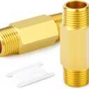 GASHER Brass Long Nipple, 1/2 NPT brass nipple, 2" Length Brass Pipe Fitting(2Pcs)