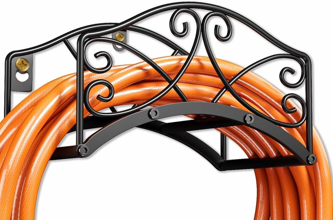 GREENER Wall Mount Hose Hanger, Garden Hose Holder, Heavy Duty Water Hose Holder, Resistant Solid Metal Hose Rack, Hose Storage Hanging Holder for Outside and IndoorButterfly