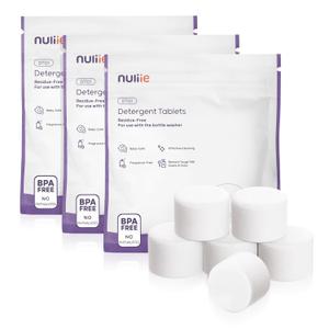 Nuliie 260 Detergent Tablets Compatible with Momcozy KleanPal Pro, GROWNSY EaseClean Bottle Washer, Fast-Dissolving, Remove Milk Residue & Odor, Gentle Formula Safe for All Baby Bottle Washers (260 Count (Pack of 1))