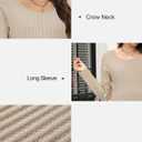 OUGES 2025 Fall Sweater Dress for Women Crew Neck Long Sleeve Knit Lightweight Casual Dresses (Large, Beige)