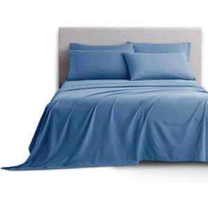 Clara Clark Twin Sheets, 5 Piece Set - Hotel Luxury Sheets for Twin Size Bed, Super Soft Bedding Set, Twin Size, Blue Heaven