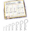 300 Pcs Cotter Pins Assortment Kit - 7 Sizes Hitch Pin Clips 304 Stainless Steel R Clips , Kotter Pin Clips for Trailer Hitch, Lawn Mower, Automotive