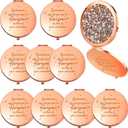 Roowest 10 Pcs Inspirational Compact Mirror Sometimes You Forget You're Awesome Appreciation Gifts for Women Employee Coworker Friends Birthday Party Favors Magnifying Pocket Mirror (Rose Gold)