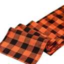 Halloween Buffalo Check Plaid Table Runner, Polyester Classic Family Dinner Table Runners for Indoor Outdoor Parties Home Decoration