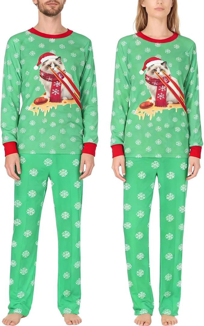 Family Christmas pajamas matching set adult pjs men women couple Comfy sleepwear (M)