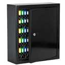 Wensha Lock Key Cabinet with Storage: 131-Keys Steel Wall Mount Key Cabinet Organizer - Large Storage and Secure Combination Lock Box for Office Home Business Black