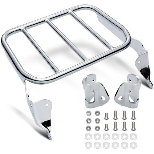 MoKitDora Sport Luggage Rack for Harley Sissy Bar Uprights Compatible with 2018-later Softail Low Rider FXLR FXLRS FXLRST Fat Bob FXFB FXFBS Sport Glide FLSB, Chrome