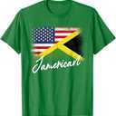 Jamerican - American Jamaican Roots America Jamaica Flag T-Shirt L