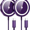 WRVVR for Apple Mag-Safe Charger 2 Pack, Magnetic Wireless Charger for iPhone 17/17 Pro/17 Pro Max/Air/16 15 14 13 12 Pro Max Plus mini,Charging Pad for Airpods Pro 3 2,Strong Magnet, Violet