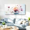 amatop Abstract Floral Wall Art Colorful Canvas For Living Room 48X24 In
