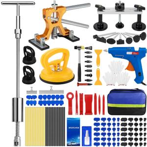 Car Dent Puller Kit, 135 PCS Paintless Dent Removal Kit, Car Dent Repair Kit with Slide Hammer 2 in 1 T-bar, Golden Lifter, Bridge Puller, Suction Cup, Dent Remover Tool for Car Hail Damage DIY Repair