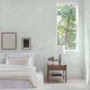 Boho Peel and Stick Wallpaper Green/White Leaf Contact Paper 17.3inx197in Removable Self Adhesive Bedroom Cabinet Wall Decor Vinyl Roll