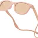 Polarized Baby Sunglasses With Strap - Unbreakable Flexible Infant Sunglasses For Toddlers Newborns 0-24 Months (Peach)