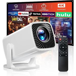 Mini Projector, Portable Projector 4K & Full HD 1080P Support, 270° Rotation Outdoor Projector, Movie Projector Compatible with Smartphone, TV Stick, Laptop, PS4, HDMI, USB