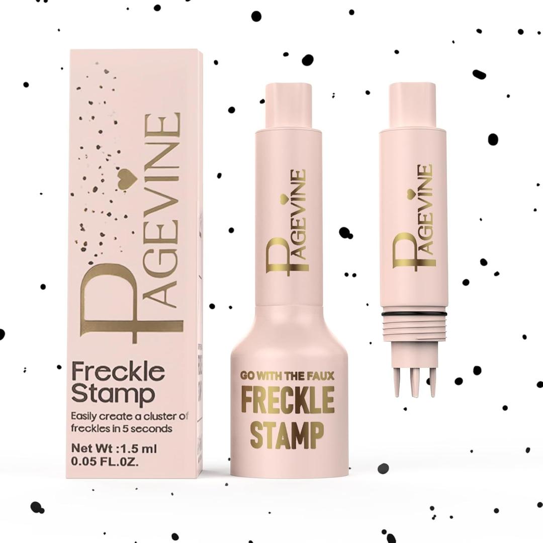 Freckle Stamp Pen, Freckle Stain Air Cushion Foundation Maker for Fake Freckles Makeup, Long-Lasting Freckle Pen to Create Faux Natural Sun-Kissed Look, Liquid Freckle Makeup Tool-02 Medium