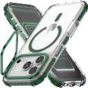 Nvollnoe for iPhone 17 Pro Case Compatible with MagSafe Military Grade Shockproof Heavy Duty Protective Adjustable Kickstand Ultra Clear Magnetic Phone Case for iPhone 17 Pro(Green)
