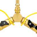 GASPRO 1/4" RV Propane Quick Connect Y Splitter Adapter with Shutoff Valve for RV, Camping Stoves, BBQ Grills, Gas Burners and More, 2 Way 1/4" Propane Rv Hose Splitter