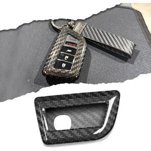 Carbon Fiber Key Fob Cover Case for Acura Integra Type S A-Spec MDX RDX TLX 2024 2025,Key Fob Shell Protective Cover (Black, W/O Engine Button)