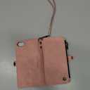 Defencase Compatible with iPhone SE 2020 2022 Case Wallet with RFID Blocking Card Holder for Women Men, PU Leather Magnetic Snap Flip Zipper Strap Wallet Phone Case Fit for iPhone SE/7/8, Rose Pink