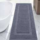SHACOS Soft Fluffy Bathroom Rugs 24"x60" Long Bath Runner Rug Non Slip Washable Absorbent Bath Rugs Mats Carpets for Bathroom Floor Tub Shower Vanity Sink Home Decor Accessories, Dark Grey 2'x5'