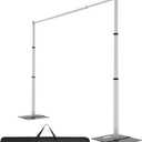 Topuoos Backdrop Stand Heavy Duty 10x10Ft, Adjustable Metal Frame Pipe and Drape,Background Stand for Wedding Birthday Party Decorations