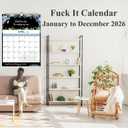 2026 Funny Calendar for Tired Women, Fuck It Wall Calendars for Moms, A Year of Sassy Attitude, Humor Home Office Hanging Monthly Decor Floral Planner, Christmas Swear Word Gag Gift