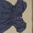 SOLY HUX Girl's Polka Dots Peplum Tops Puff Short Sleeve Ruffle Cute Babydoll Blouse Blue Polka Dots 10Y