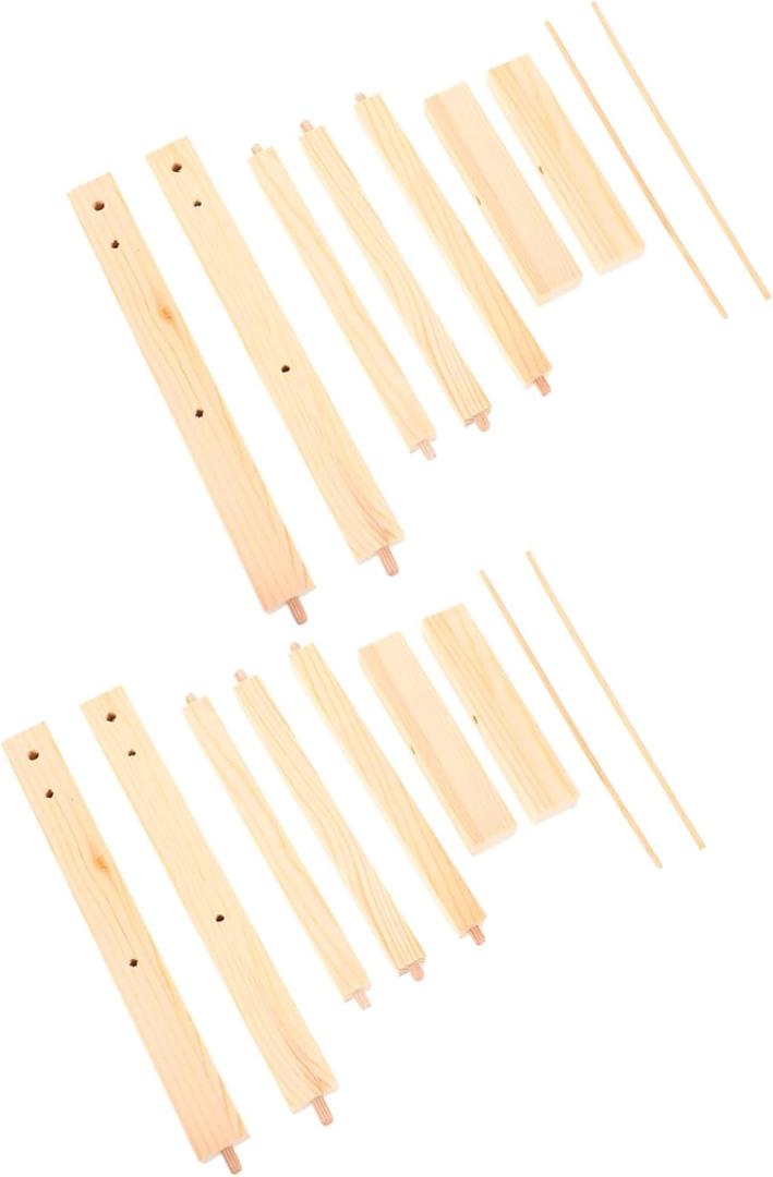 BESPORTBLE Miniature Wooden Doll Clothes Hanger Rack Cute Design Double Storage Shelf for Doll Clothes Present for Dollhouse Accessories