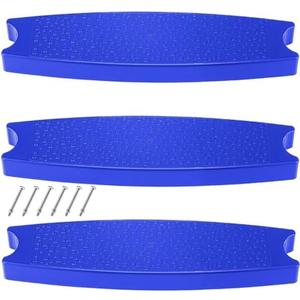 Maasechs 3 Pcs 18" Pool Ladder Steps Replacement Universal Swimming Pool Ladder Steps for Inground and Above Ground Heavy Duty Molded Plastic Stairs with 6 Pcs Stainless Steel Bolts (Blue)