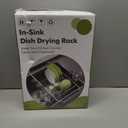 Dish Drying Rack Over the Sink In Stainless Steel Black Expandable Drainer for Small Kitchen, Counter Space Saving Compact Inside Sink Plate Dryer, Adjustable Hanging Metal Wire Strainer Drain Holder