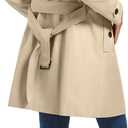 FARVALUE Women's Double Breasted Trench Coat Water Resistant Windbreaker Classic Belted Lapel Overcoat (Beige, L)