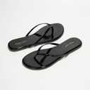 Project Cloud Flip Flops for Women - Memory Foam Flats Summer Sandals for Women 2025 - Vegan Leather Lightweight Womens Sandals Summer Beach Essentials Slides (Black)