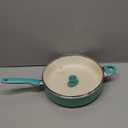GreenPan Rio Healthy Ceramic Nonstick 5QT Saute Pan Jumbo Cooker with Helper Handle and Lid, PFAS-Free, Dishwasher Safe, Turquoise