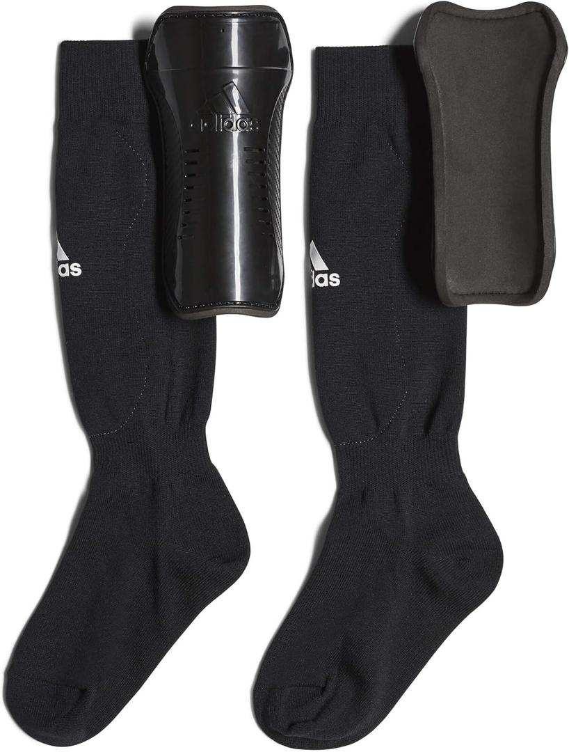 adidas Kids' Performance Sock Shin Guards (Medium, Black/White)