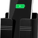 CEI&BPY Wall Mount Phone Holder, Phone Stand with Self Adhesive. Phone Holder for Charging and RV for iPhone and Android (1Pc,Black)